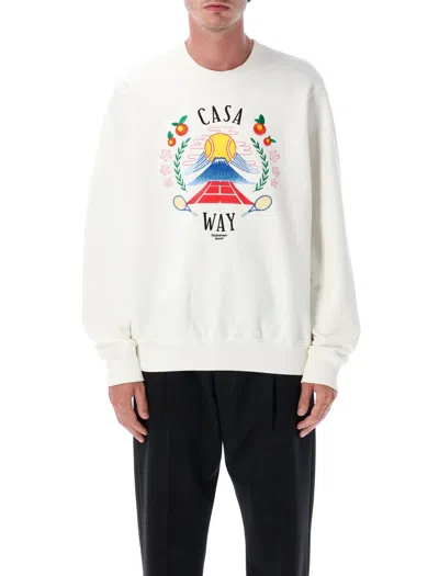 CASABLANCA CASABLANCA CASA WAY MOUNTAIN EMBROIDERED SWEATSHIRT