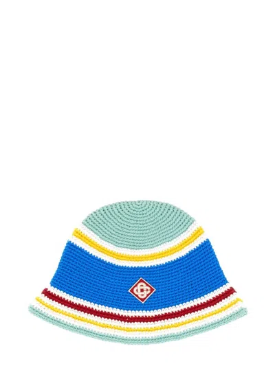 CASABLANCA CROCHET BEANIE HAT WITH WIDE BRIM AND VIBRANT PALETTE