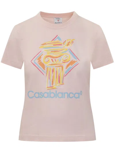 CASABLANCA DIAMOND COLUMN-PRINTED T-SHIRT