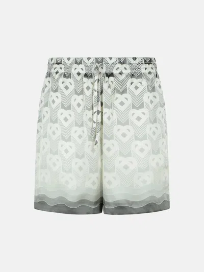 CASABLANCA GREY SILK BERMUDA SHORTS
