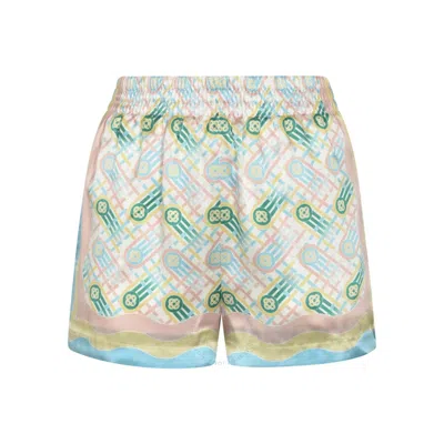 CASABLANCA CASABLANCA LADIES MULTICOLOR MONOGRAM PRINT SHORTS