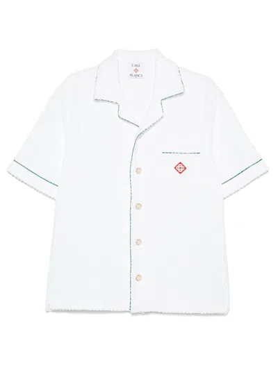 CASABLANCA MONOGRAM-EMBOSSED TOWELLING SHIRT