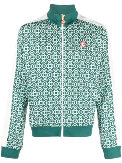 CASABLANCA MONOGRAM-JACQUARD TRACK JACKET