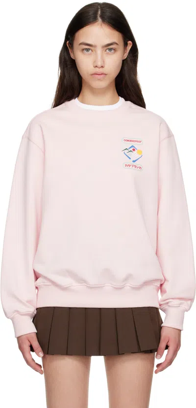 CASABLANCA PINK 'CASABLANCA' MONTAGNE SPORTIF SWEATSHIRT