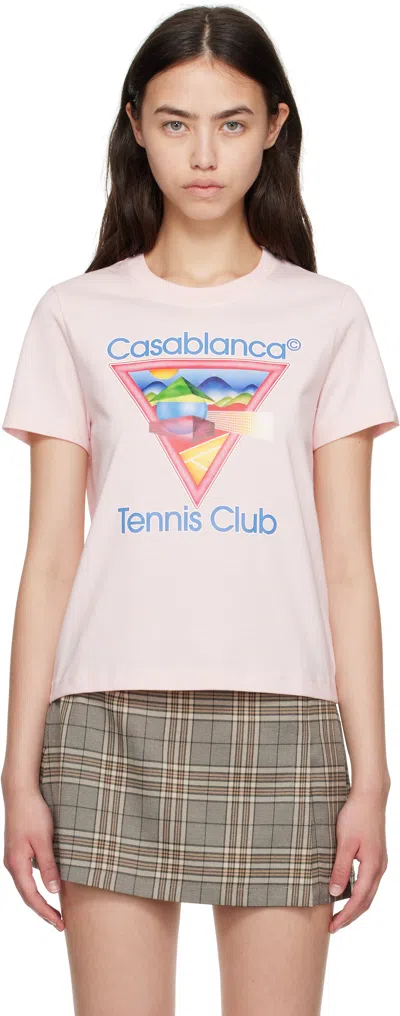 CASABLANCA PINK TENNIS CLUB T-SHIRT