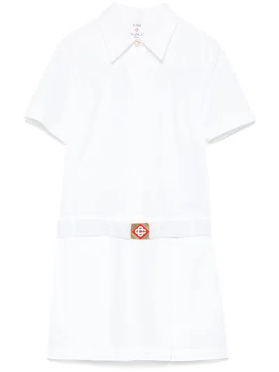 CASABLANCA PLEATED COTTON MINI DRESS