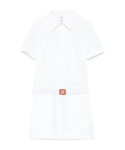 CASABLANCA PLEATED COTTON MINI DRESS