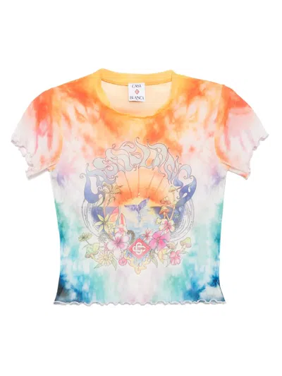 CASABLANCA PRINTED MESH T-SHIRT