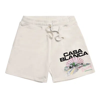 CASABLANCA CASABLANCA RACING SHELL EMBROIDERED SWEATSHORT 'OFF WHITE'