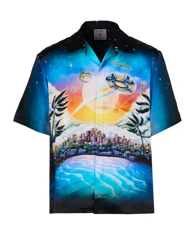 CASABLANCA SHORT SLEEVE CUBAN COLLAR SHIRT