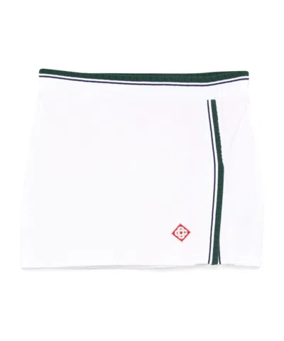 CASABLANCA CASABLANCA LOGO PATCH SIDE-SLIT MINI SKIRT