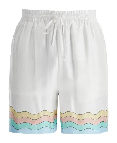 CASABLANCA CASABLANCA SILK SHORTS WITH DRAWSTRINGS