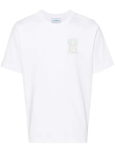 CASABLANCA TENNIS PASTELLE COTTON T-SHIRT