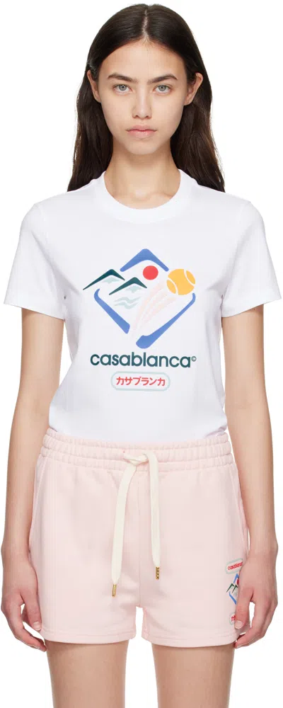 CASABLANCA WHITE 'CASABLANCA' MONTAGNE SPORTIF T-SHIRT