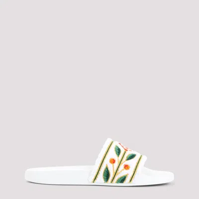 CASABLANCA WHITE SLIP ON SLIDES