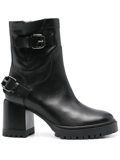 CASADEI 80MM LEATHER BIKER BOOTS