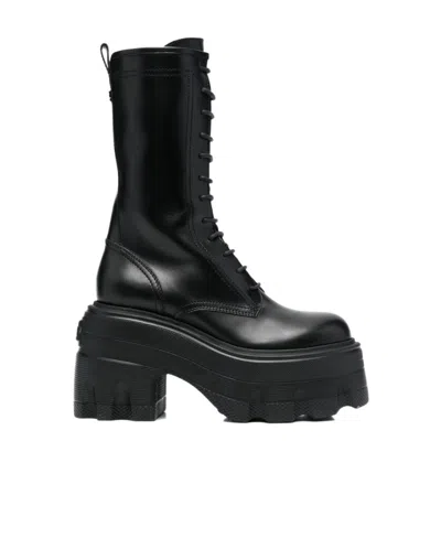 CASADEI CASADEI CHUNKY SOLE LACE-UP BOOTS