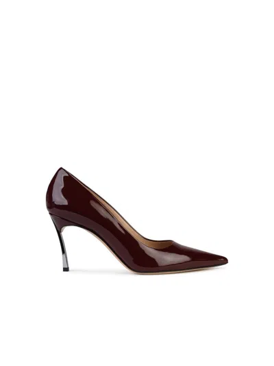 CASADEI CASADEI 'SUPERBLADE' BURGUNDY SHINY LEATHER PUMPS