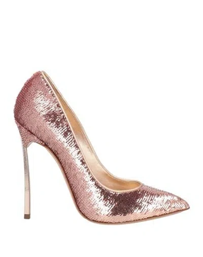 CASADEI CASADEI WOMAN PUMPS ANTIQUE ROSE SIZE 5.5 TEXTILE FIBERS