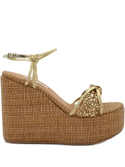 CASADEI ZEPPA WOVEN WEDGE SANDALS