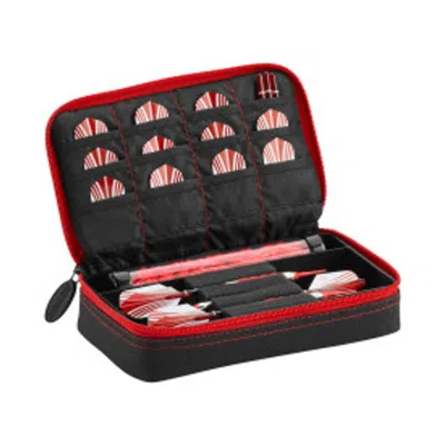 CASEMASTER PLAZMA DART CASE WITH ZIPPER BLACK & RUBY - 3 DARTS