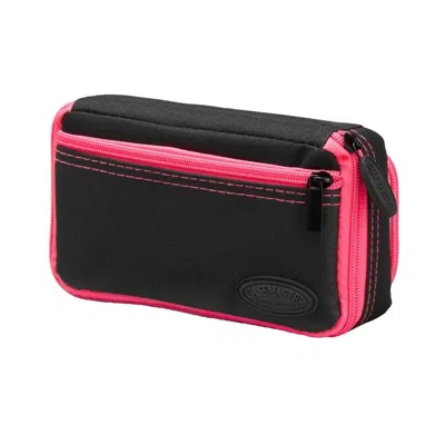 CASEMASTER PLAZMA PLUS DART CASE WITH ZIPPER & PHONE POCKET BLACK & PINK - 3 DARTS