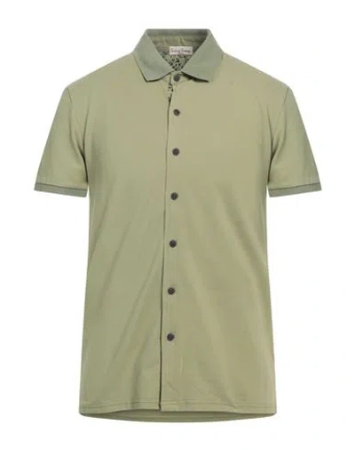 CASHMERE COMPANY CASHMERE COMPANY MAN SHIRT MILITARY GREEN SIZE 44 COTTON