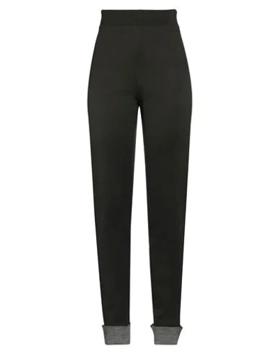 CASHMERE COMPANY CASHMERE COMPANY WOMAN PANTS MILITARY GREEN SIZE 8 MERINO WOOL, ELASTANE