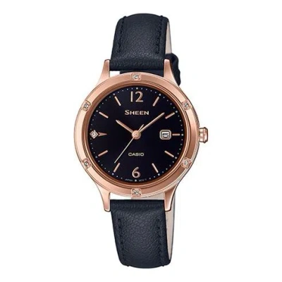 CASIO CASIO Analog SHEEN Sapphire Crystal Quartz Waterproof Black Digital