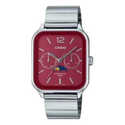 CASIO CASIO Analog 'Silver Burgundy'