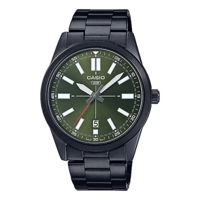 CASIO Casio Dress Pointer Display Analog Watch 'Metallic Black Green'