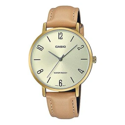 CASIO CASIO Dress Series Classic Minimalistic Exquisite Fashion Champagne Watch 34mm Waterproof Strap Gold