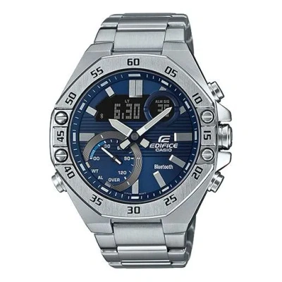 CASIO Casio Edifice Waterproof Analog-Digital Watch 'Marine Blue Silver'