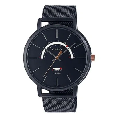 CASIO Men's CASIO Dress Series Waterproof Quartz Dial 43mm Stainless Steel Strap Watch Mens Black Analog