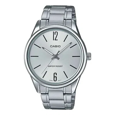 CASIO Men's CASIO Minimalistic Large Steel Strip Waterproof Quartz Watch Silver Stainless Steel Strap Mens