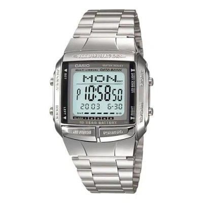 CASIO CASIO Men' s Data Bank Dial Stainless Steel Band Quartz Waterproof Mens Silver Digital