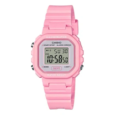 CASIO CASIO Minimalistic Temperament Small Cube Waterproof Led Lights Resin Strap Waterproof Watch Pink Di
