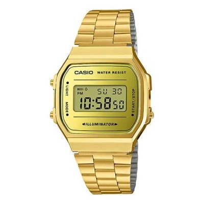 CASIO CASIO Mirror Face Stainless Steel Unisex Vintage Waterproof Mens Gold Digital