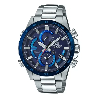 CASIO CASIO Quartz Solar Powered EDIFICE Waterproof Sports Stainless Steel Strap Mens Silver Analog