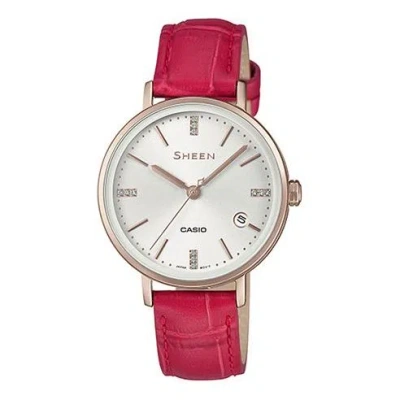 CASIO CASIO Quartz Waterproof SHEEN Sapphire Crystal Red Analog