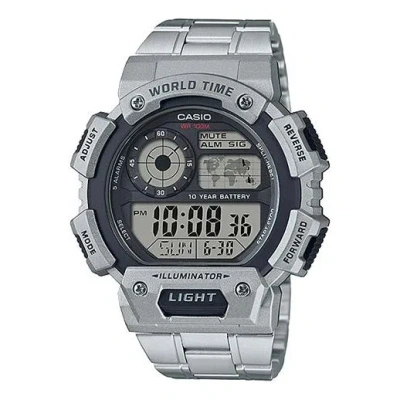 CASIO CASIO Quartz Waterproof Sports Mens SilverBlack Digital