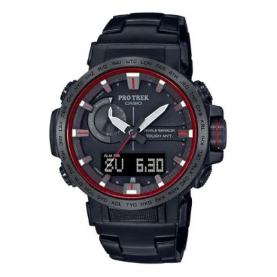 CASIO CASIO Solar Powered Sports Mens BlackRed Analog/Digital Combo