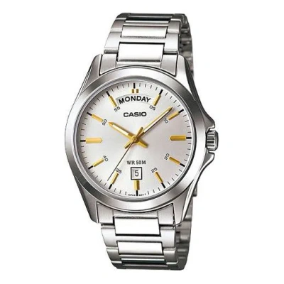 CASIO CASIO Stainless Steel Strap Mens White Analog