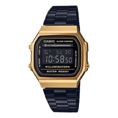 CASIO CASIO Standard Vintage Black/Golden Waterproof Mens BlackGold Digital