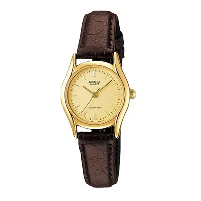 CASIO CASIO Vintage Genuine Leather Band /Brown Gold Analog