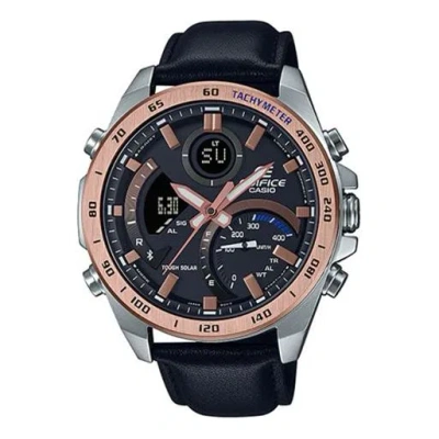CASIO CASIO Waterproof EDIFICE Solar Powered Mens Black Analog/Digital Combo