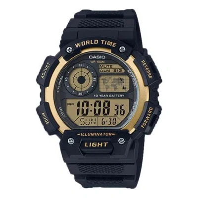 CASIO CASIO Waterproof Quartz Sports Mens Black/Gold Digital