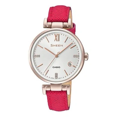 CASIO CASIO Waterproof SHEEN Quartz Sapphire Crystal Red Analog