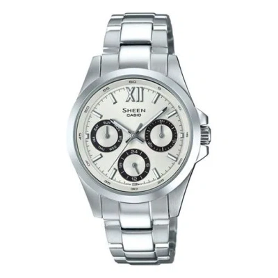 CASIO CASIO Waterproof SHEEN Sapphire Crystal Stainless Steel Strap Silver Analog