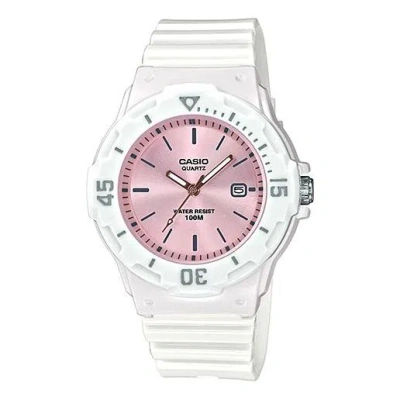 CASIO CASIO Waterproof Sports Pink DialWhite Strap PinkWhite Analog